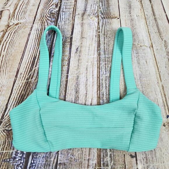 L*Space Jess Bikini Top in Bright Teal Ribbed Size Small NWT - Picture 3 of 6